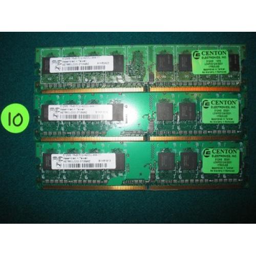 QUANTITY 3 - CENTON 512MB 240 PIN 1R X 8 PC2-4200U-444-11 AET660UD00-370