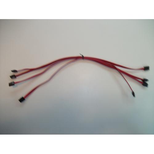 Lot of 4 Intel C95764-001 FOXCONN Serial ATA SATA Cable Red 19" w/Locking Clips