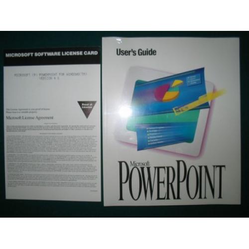 Microsoft PowerPoint 4.0 for Windows - Sealed 3.5" - Proof of License - Manual