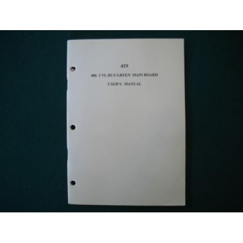 486 419 (R1) 3 VL-BUS Green Motherboard Users Manual