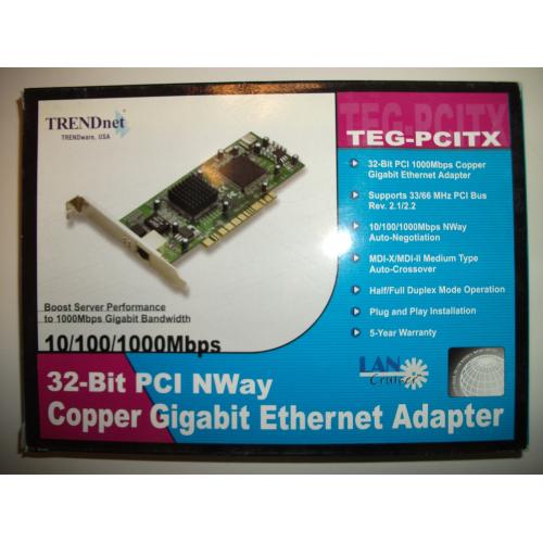 Lot of 5 TEG-PCITX 32Bit PCI NWay Copper Gigabit Ethernet Adapter 10/100/1000Mbp