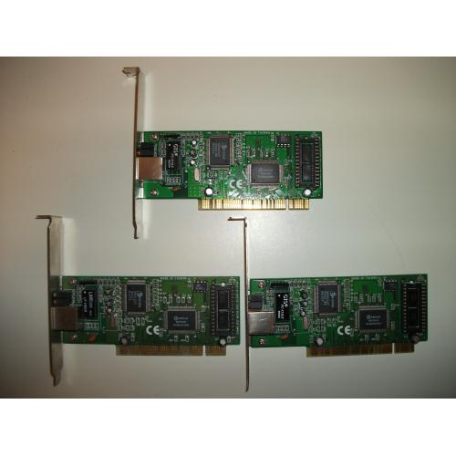 Lot of 3 TrendNet TE100-PCIE PCI Ethernet Card RJ45 CAT5 10/100mbps