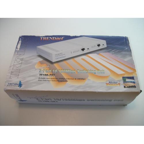 Vintage - TRENDnet TE100-S21 ProExpress 2 Port 10/100 Switching Hub w/AC Adapter