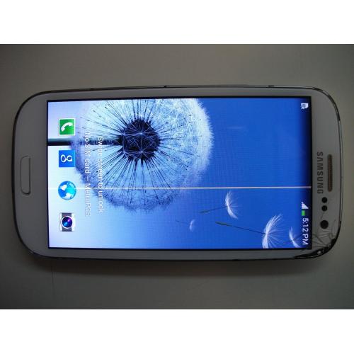 MetroPCS Samsung Galaxy S3 SCH-R530M Marble White - Cracked Screen - Clean IMEI