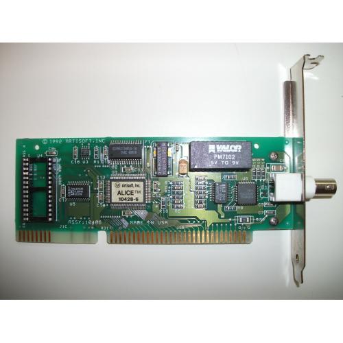 Artisoft 8/16 Bit Combo Coax BNC Network Card Rev F 2L 10486 (PCB 2000/C)