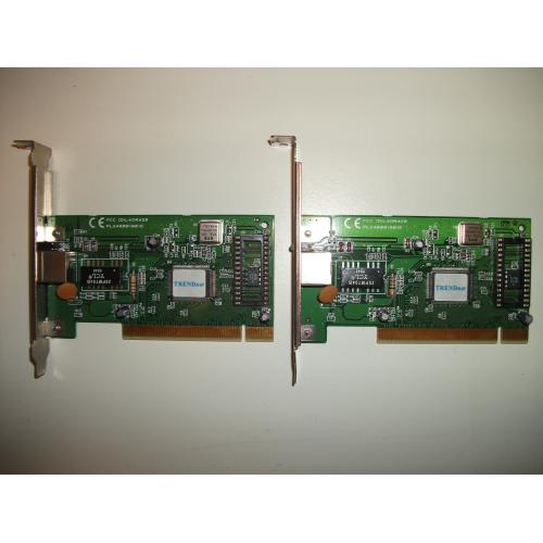 Lot of 2 TrendNet TE100-PCIW PCI Ethernet Cards RJ45 CAT5 10/100mbps Driver Disk