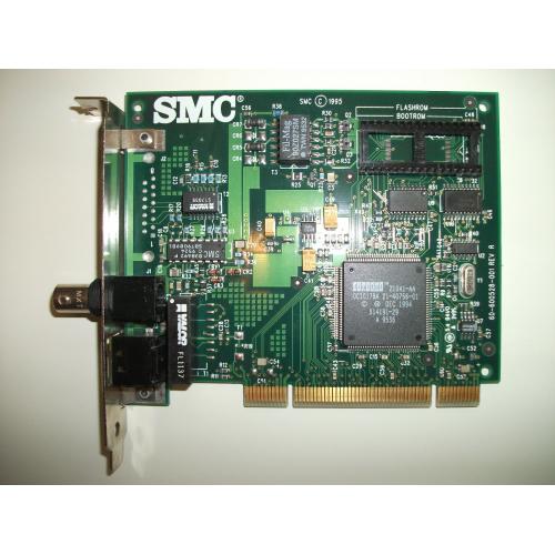 SMC EtherPower 8432BT PCI Network Card With Coax BNC & 10BaseT RJ45 Port 